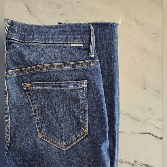 Mother High Waisted Looker Ankle Fray Blue Jeans 25 Preowned - Picture 9 of 9